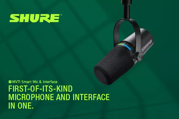 The New Shure MV7i mic with a built-in audio interface